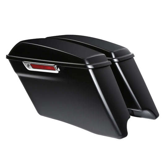 4" Stretched Saddlebag Fit For Harley Cvo Street Glide Black Denim Touring 14-24