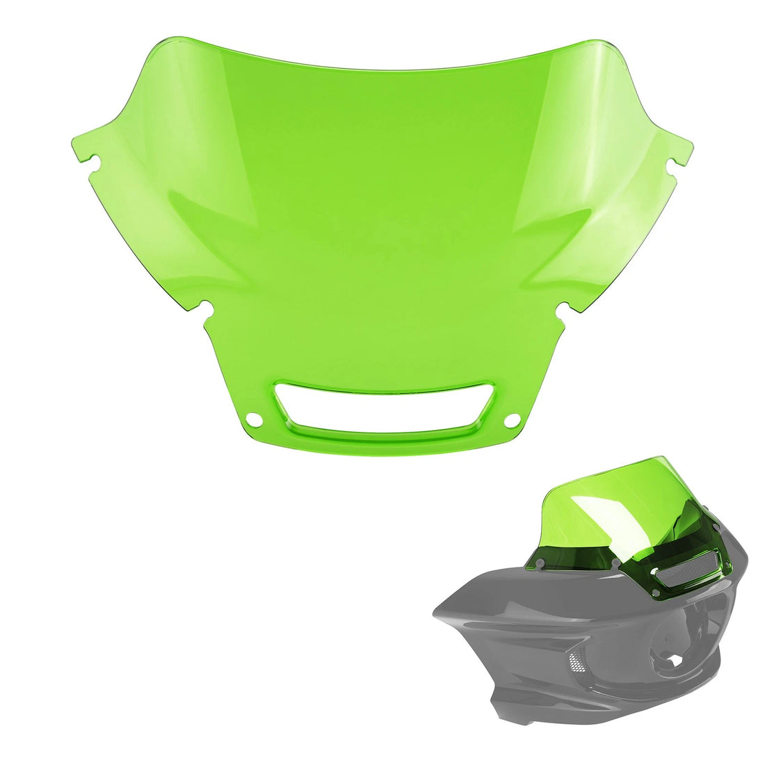 7" Green Outer Headlight Fairing Windshield Fit for Harley Low Rider ST 22-25