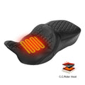 Driver & Passenger Heated Seat Fit For Harley Touring Street Glide 09-23 Black