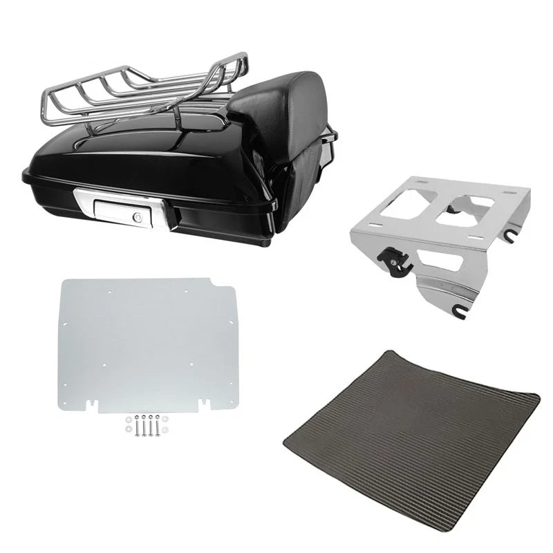 Razor Trunk Backrest Pad Solo Mount Rack Plate Fit For Harley Road Glide 2014-26