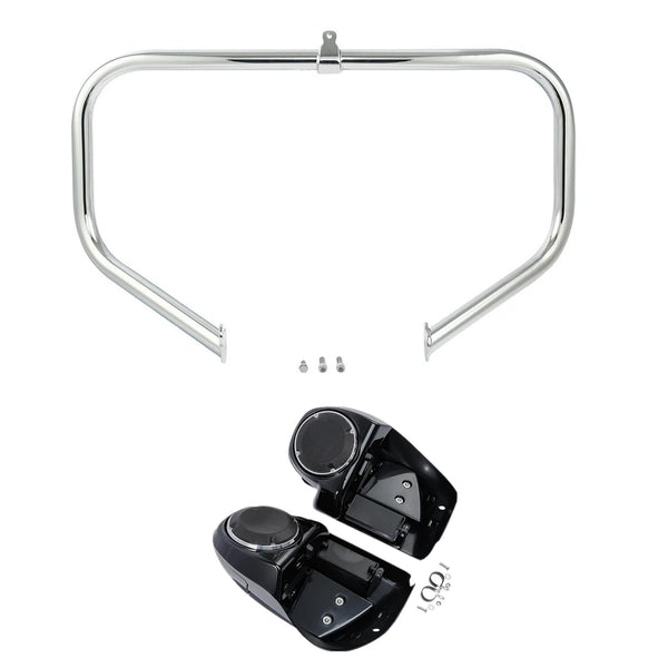 Lower Vented Fairing Speaker Pod & Crash Bar Fit For Harley Road Glide 2014-2023