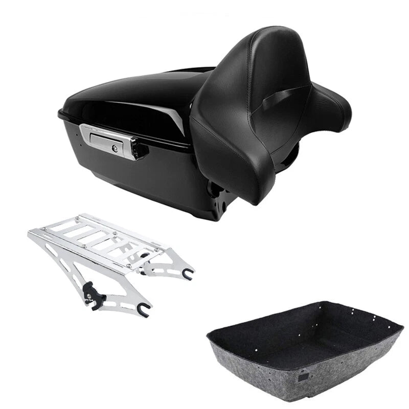 King Trunk Backrest Mount Rack Fits For Harley Touring Road Street Glide 2014-26