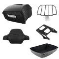 Matte Black King Trunk Backrest Two-Up Mount Rack Fit For Harley Touring 2014-26