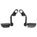 Black 1-1/4" Long Angled Highway Footpegs Pegs Mount Fit For Harley Dyna Touring