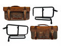 Fit For Royal Enfield Interceptor 650 Pannier Leather Bags & Mounting, Brown Tan