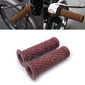 7/8" 22mm Brown Vintage Rubber Handlebar Hand Grip For Bobber Cafe Racer Custom