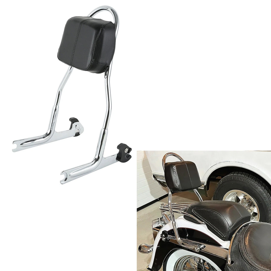 Detachable Passenger Sissy Bar Backrest Fit For Harley Softail Flstn FatBoy Flst