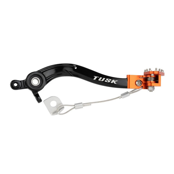 Tusk Aluminum Brake Pedal Orange Tip For Husqvarna TE 150 (Fuel Inject.) 2023-25