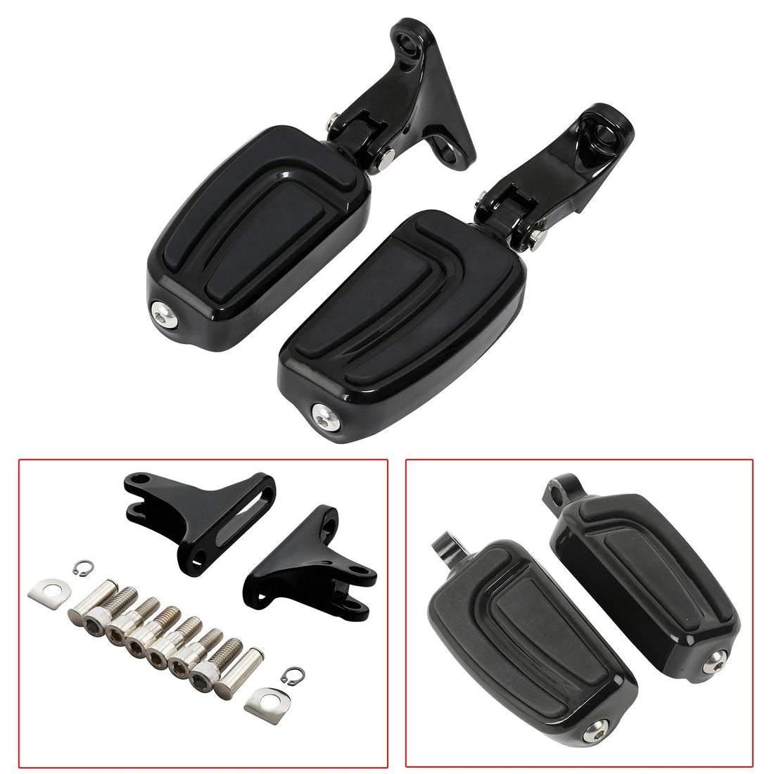 Rear Passenger Foot Pegs w/ Mount Fit For Harley Touring Street Road Glide 93-25