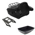 Black King Trunk Backrest Mount Rack Fit For Harley Road Street Glide 2014-2026
