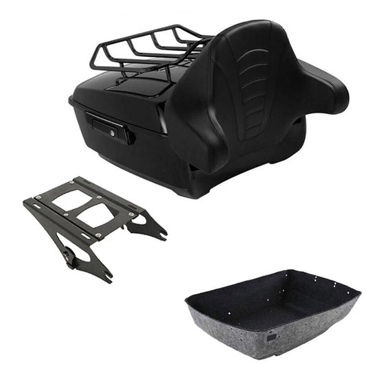 Black King Trunk Backrest Mount Rack Fit For Harley Road Street Glide 2014-2026