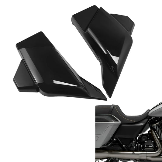 Black Battery Side Covers Panel Fit For Harley Cvo Street Road Glide 2023-2026