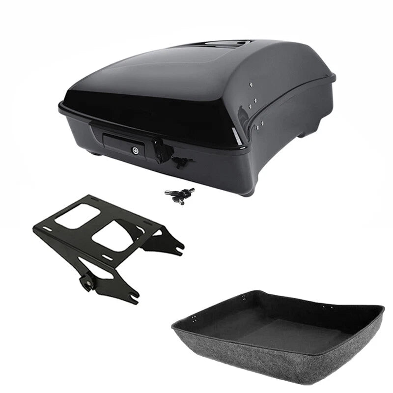 Black Chopped Trunk Mount Rack Fit For Harley Touring Road Street Glide 14-2026