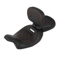 Driver Passenger Seat Rider Backrest Fit For Harley Road Glide 09-23 Black+Red