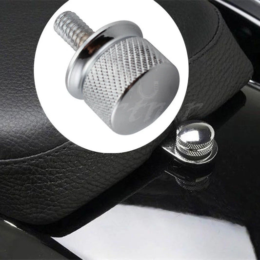 Chrome Billet Aluminum Knurled Seat Bolt For Harley Sportster Dyna Touring 96-15