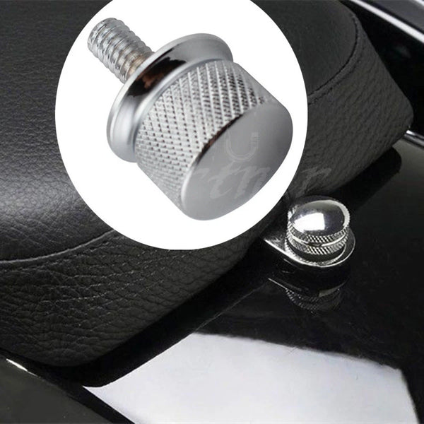 Chrome Billet Aluminum Knurled Seat Bolt For Harley Sportster Dyna Touring 96-15