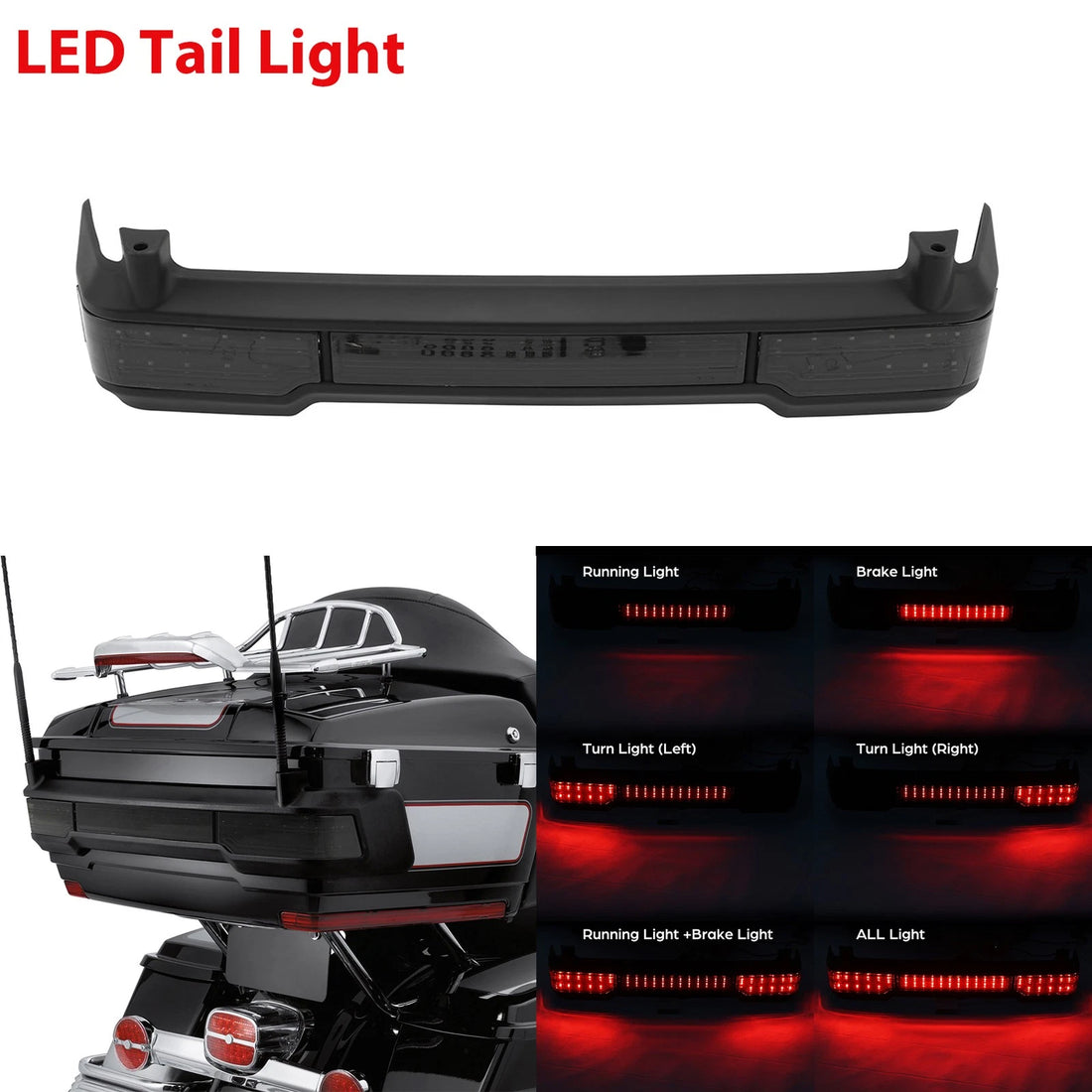 Smoke LED Tail Brake Light Turn Signal Fit For Harley Road Street Glide 97-13