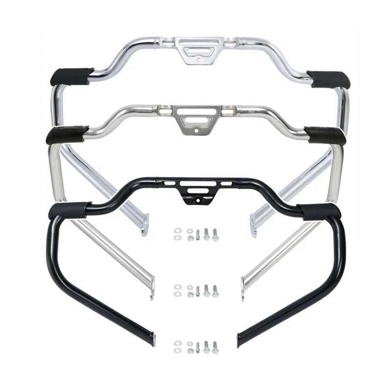 Chrome/Black Mustache Engine Guard Bar For Harley Softail Fat Boy 114 2018-2024