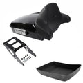 Black Chopped Trunk Backrest Mount Rack Fit For Harley Sport Glide 2018-2021 19