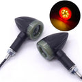 Black Motorcycle Plastic LED Amber Lamp Turn Signal Rear Brake lights Indicators
