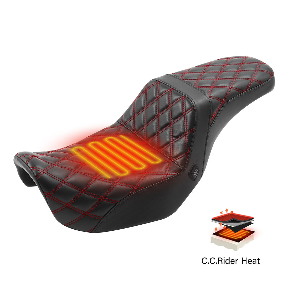 Driver & Passenger Heated Seat Fit For Harley Dyna Wide Super Glide FXD 2006-17