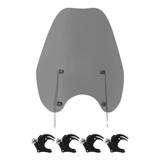 Smoke Windshield Windscreen & 49mm Clamps Fit For Harley Dyna Street Bob 2006-17
