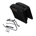 5" Stretched Extended Hard Saddle Bag & Bracket Fit For Harley Softail 1984-2017