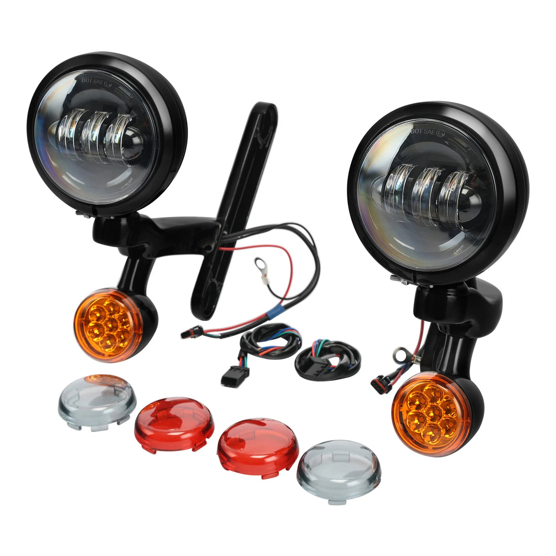 Auxiliary LED Spot Fog Light Turn Signals Fit For Harley Street Glide 1994-2023