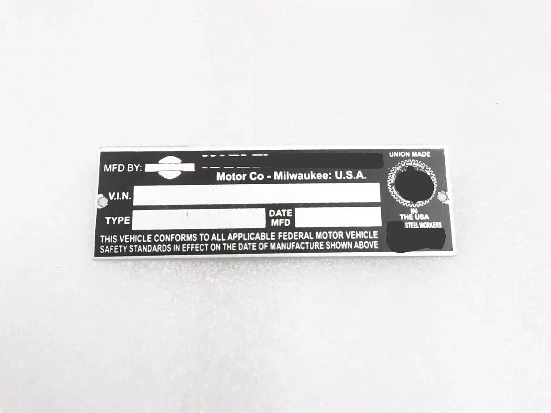 DATA PLATE FIT FOR HARLEY DAVIDSON MOTORCYCLES
