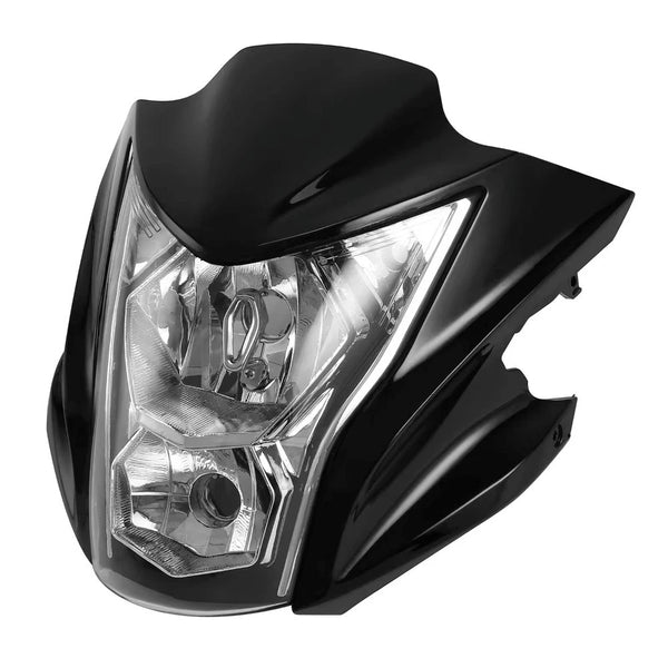 Black Kawasaki ER-6N ER650 Motorcycle Front Headlight Assembly Fits 2012-2018