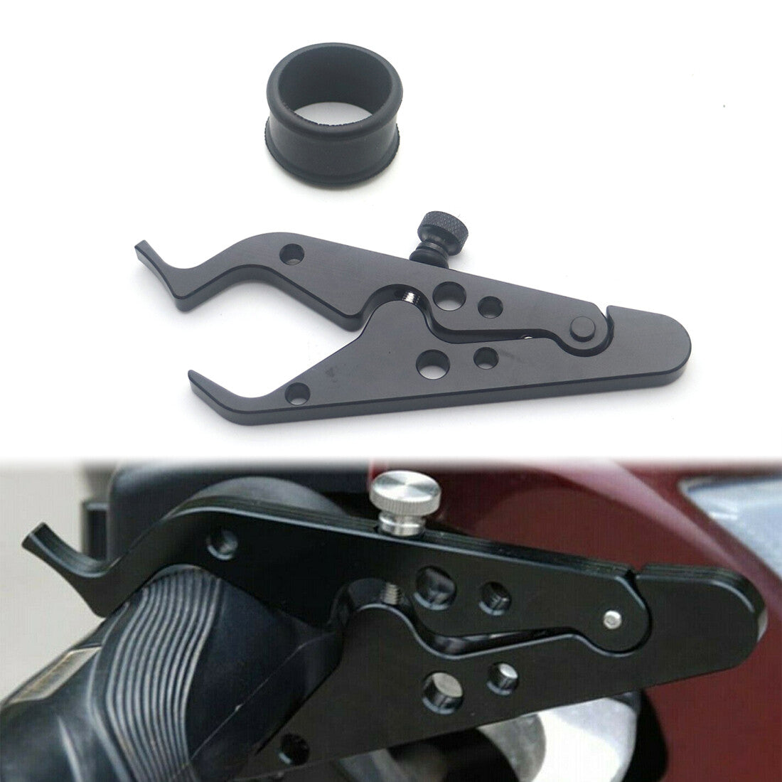 Motorcycle Black CNC Cruise Control Throttle Clamp Lock Assist Retainer Grip