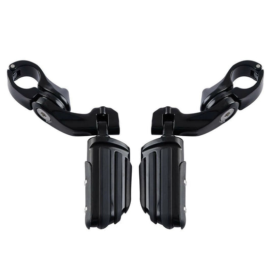 32mm 1 1/4'' Adjustable Highway Foot pegs Short Angled For Harley Touring Black