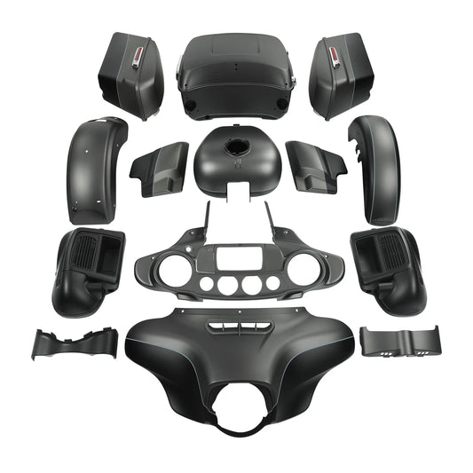 Fairings Body Kit Fit For Harley Electra Glide 14-24 Charcoal Denim/Black Denim