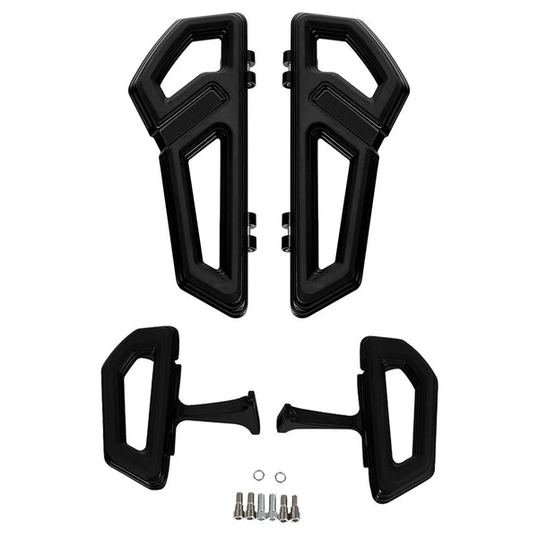 Gloss Black Driver & Passenger Footboard Fit For Harley Touring Road Glide 93-25