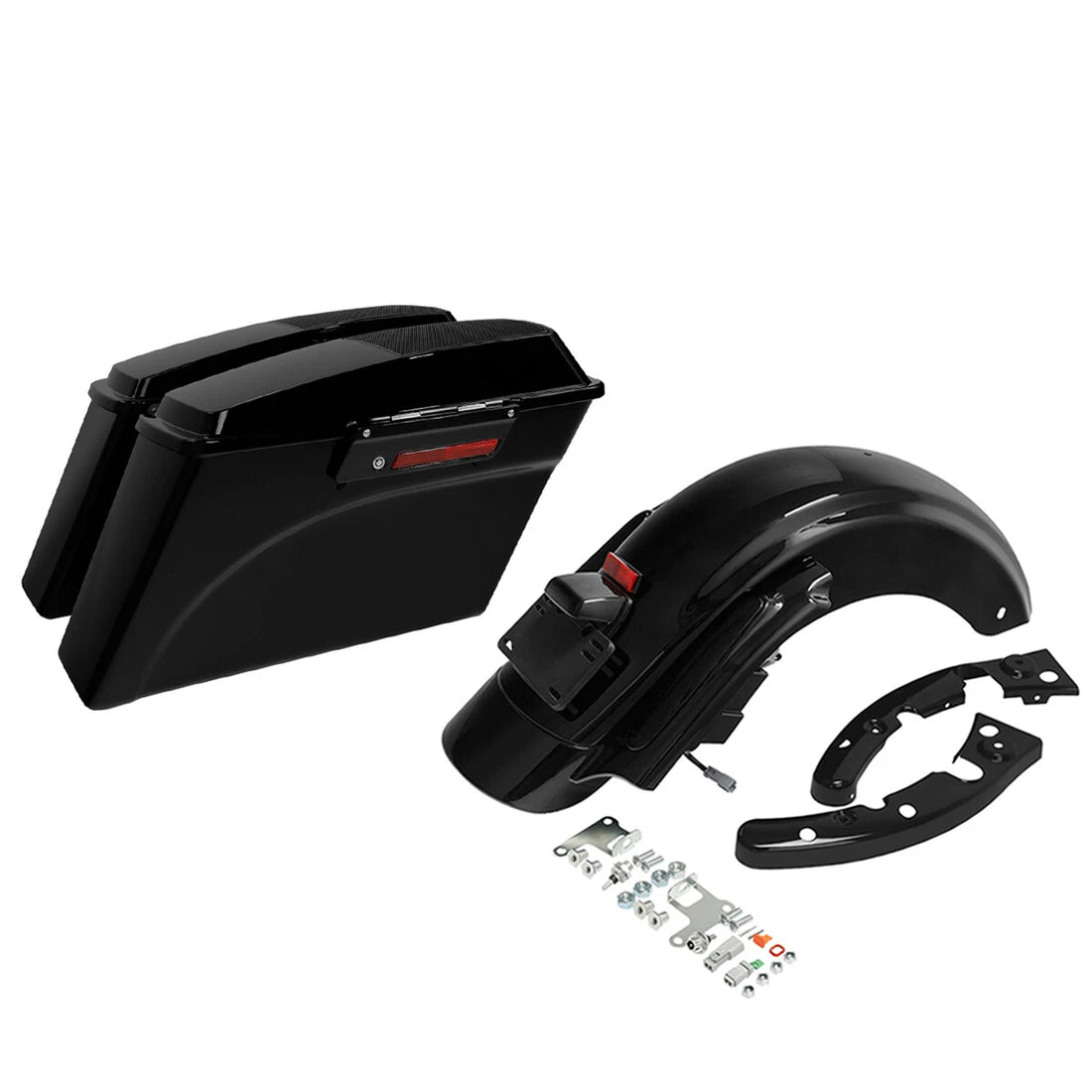 Hard Saddlebags 6x9" Speaker Lid Rear Fender System Fit For Harley Touring 09-13