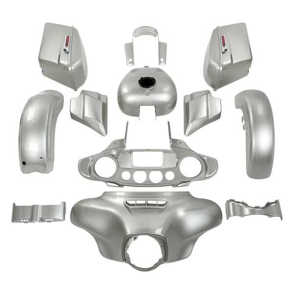 Fairings Body Work Kit Fit For Harley Street Glide 2018 2014-2023 Silver Fortune