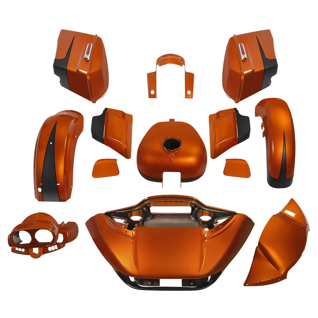 Fairings Body Work Fit For Harley Road Glide 15-24 Scorched Orange / Black Denim
