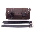 Dark Brown Mini Retro PU leather Tool Bag Handlebar Sissy Bar Saddlebag Roll bag