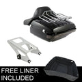 King Trunk Backrest Pad Mount LED Tail Light Fit For Harley CVO Touring 2014-26