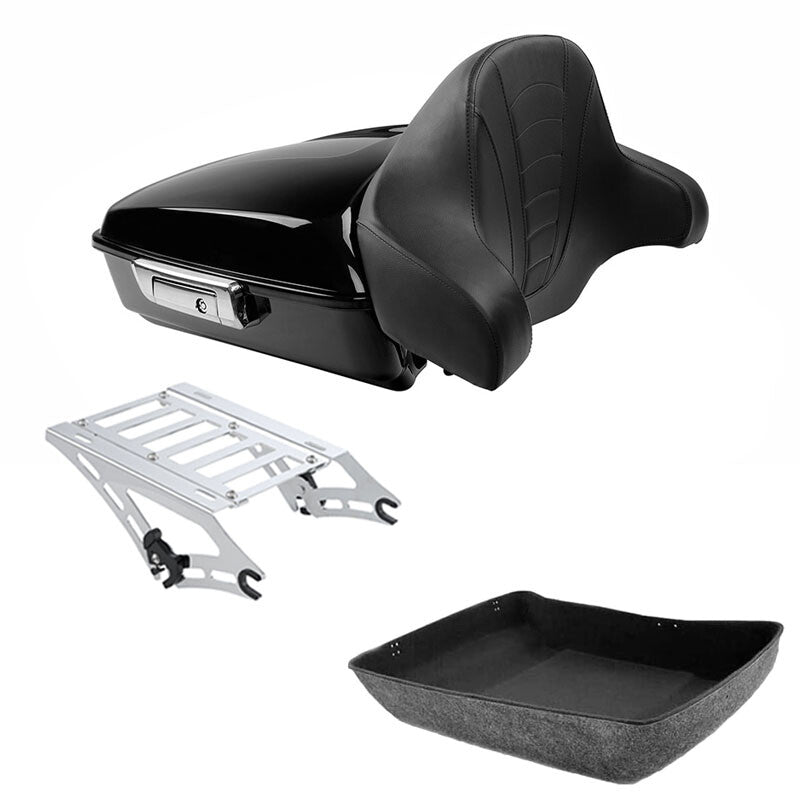 Chopped Trunk Backrest Mount Rack Fits For Harley Touring Electra Glide 2014-26