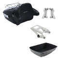 King Trunk Backrest Pad Rack Mount Docking Fit For Harley Touring Models 2014-26