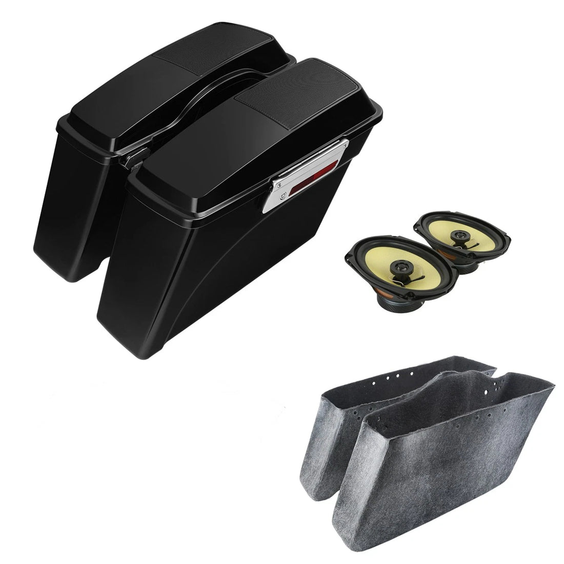 Hard Saddlebags & 6x9" Speakers Fit For Harley Touring Road King Glide 1994-2013