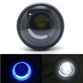 Motorcycle Black Metal Blue Angel Eye LED Headlight For GN125 Cafe Racer Custom
