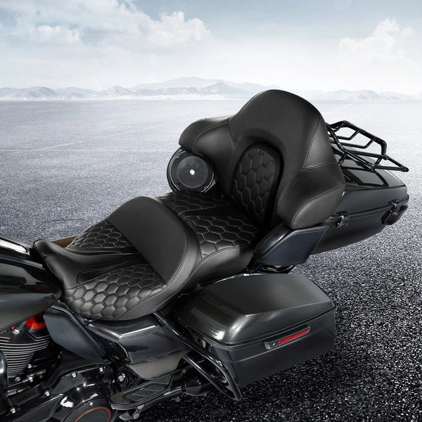 Hammock Seat w/ Rear Trunk Backrest Fit For Harley Touring Road Glide 14-23