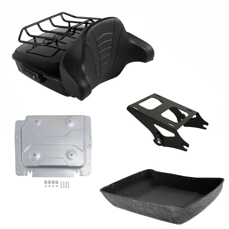 Chopped Trunk Backrest Mount Rack Plate Fit For Harley Electra Road Glide 14-26
