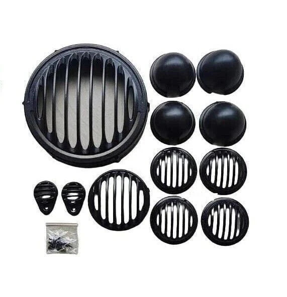 Headlight Grill Set Black Alloy Metal for Royal Enfield Classic Reborn 350 @VD