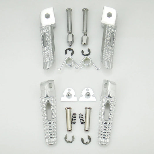 Motorcycle Front & Rear Footrest Footpegs For Suzuki GSXR1000 2005-2014 Silver