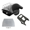 Black Chopped Trunk Backrest w/ Mount Rack Plate Fit For Harley Road King 09-13