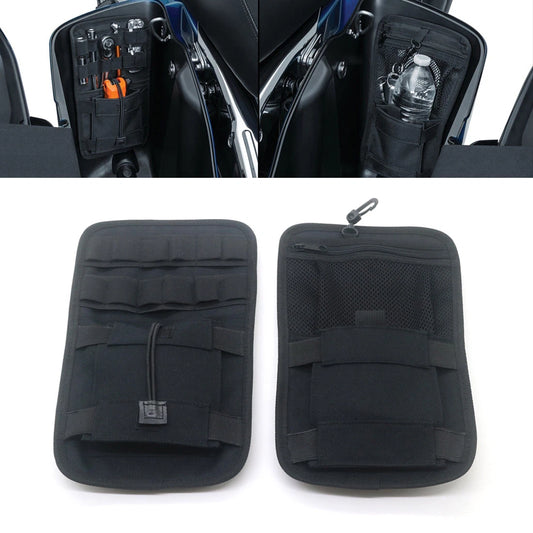 Pair Black Saddlebag Organizer Hard Bags Storage For Harley Touring Bagger 08-18