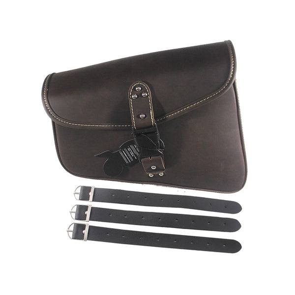 Retro Dark Brown PU Leather Left side Saddlebag For Harley Sportster XL883 1200